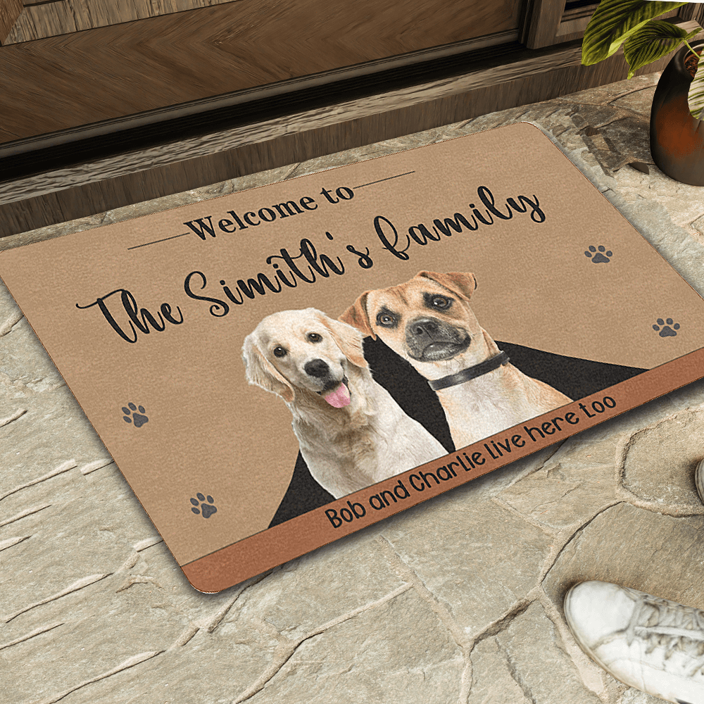 Welcome to Our Family Custom Dog Doormat