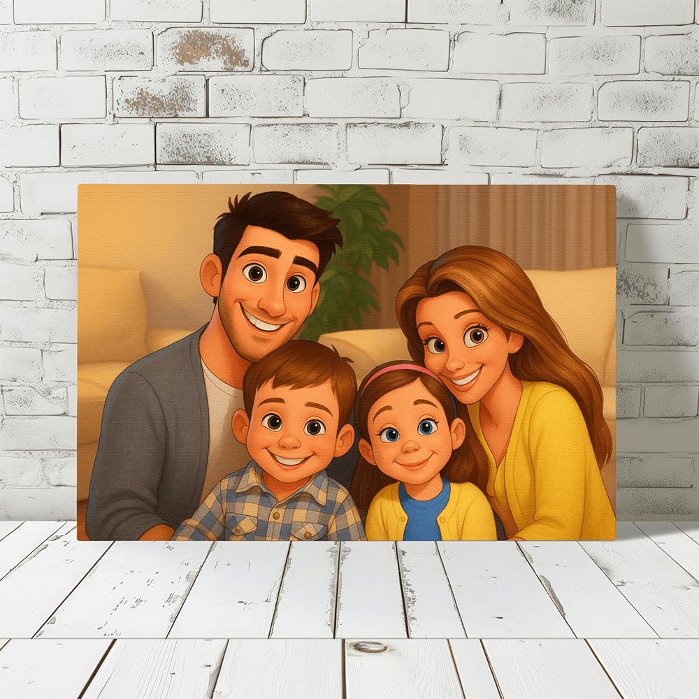 Fairy Tale-Inspired Family Canvas – Turn Your Photo into Fair Tale Style - Perfect Gift for Siblings, Loved Ones