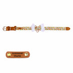 Lace Floral Bow Tie Collar with Nameplate
