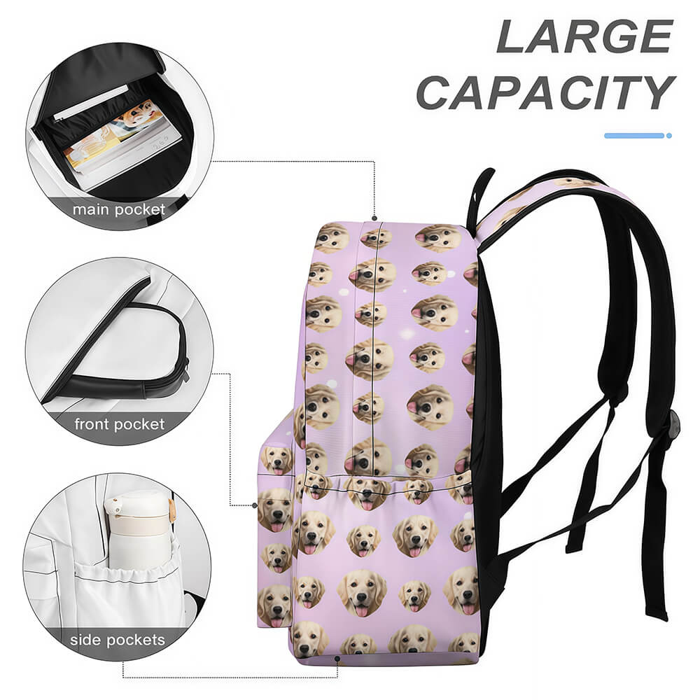 persoalized backpack with pet