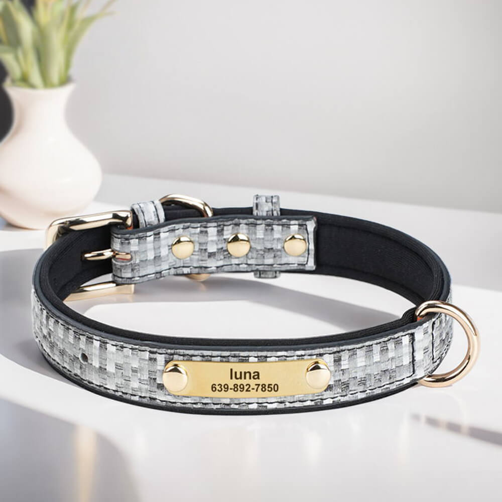 Elegant Woven Name Dog Collar