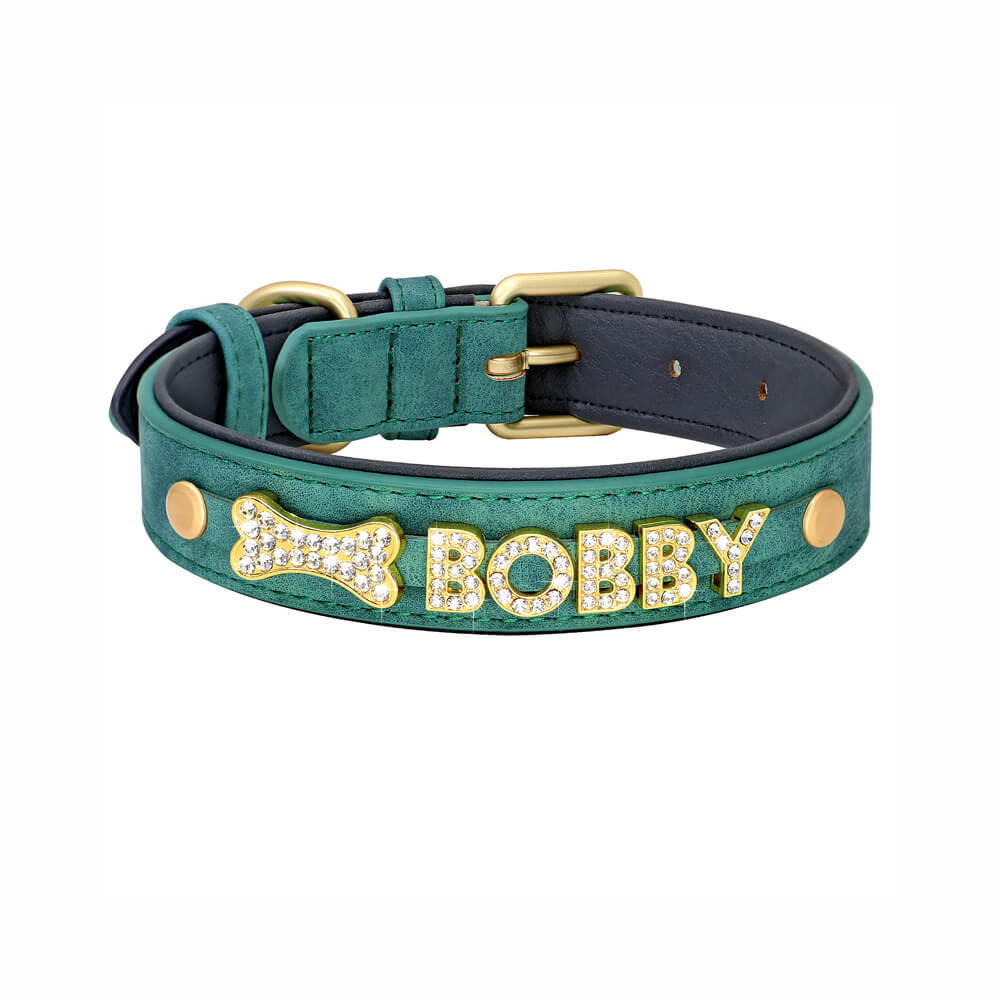 Rhinestone Name Dog Collar