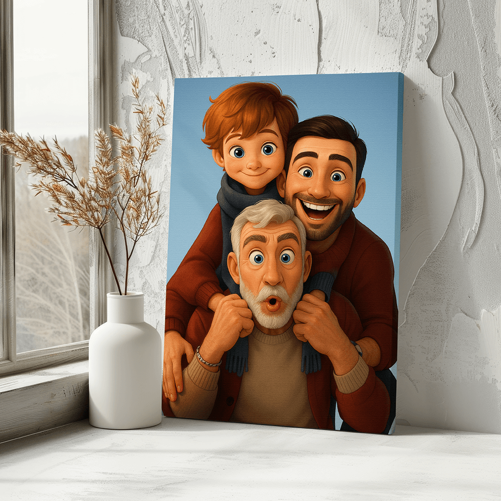 Fairy Tale-Inspired Family Canvas – Turn Your Photo into Fair Tale Style - Perfect Gift for Siblings, Loved Ones