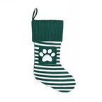 Personalized Christmas Stocking with Embroidered Name and Pet Paw Print