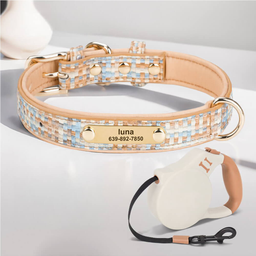 Elegant Woven Name Dog Collar