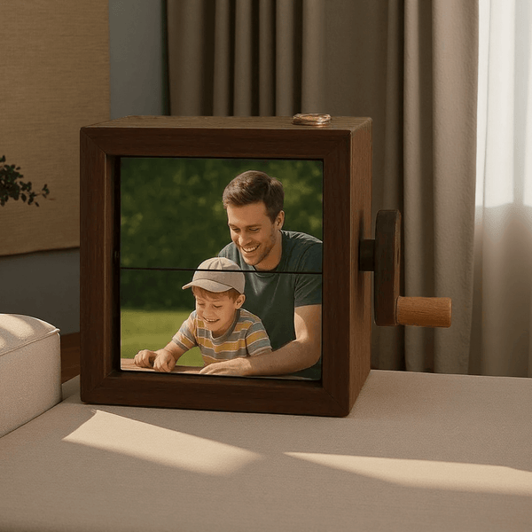 Customised Hand Cranked Flip Book Photo Album - Unique Gift for Dad, Father's Day