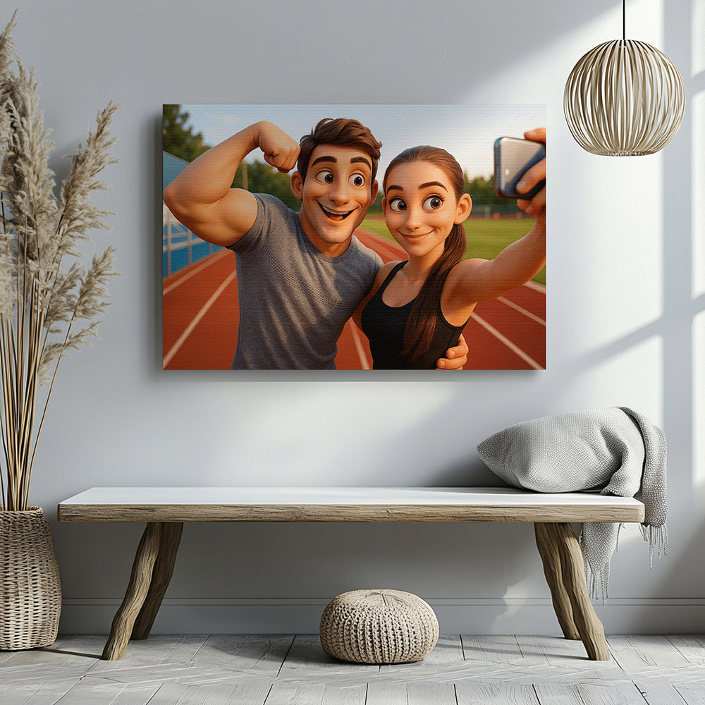 Pixar-Inspired Family Canvas - Turn Your Photo into Pixar-Style Art - Perfect Gift for Siblings, Loved Ones