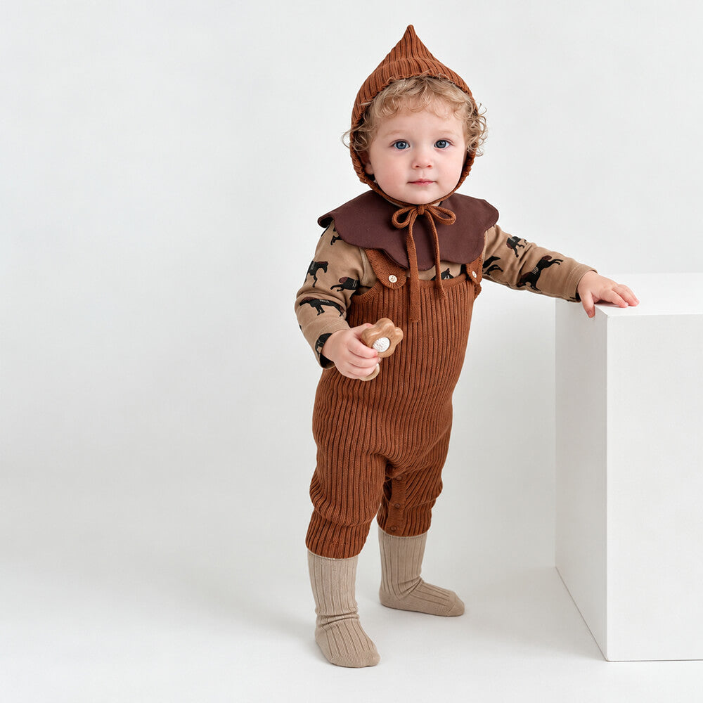Personalised Baby Knit Romper with Embroidered Name