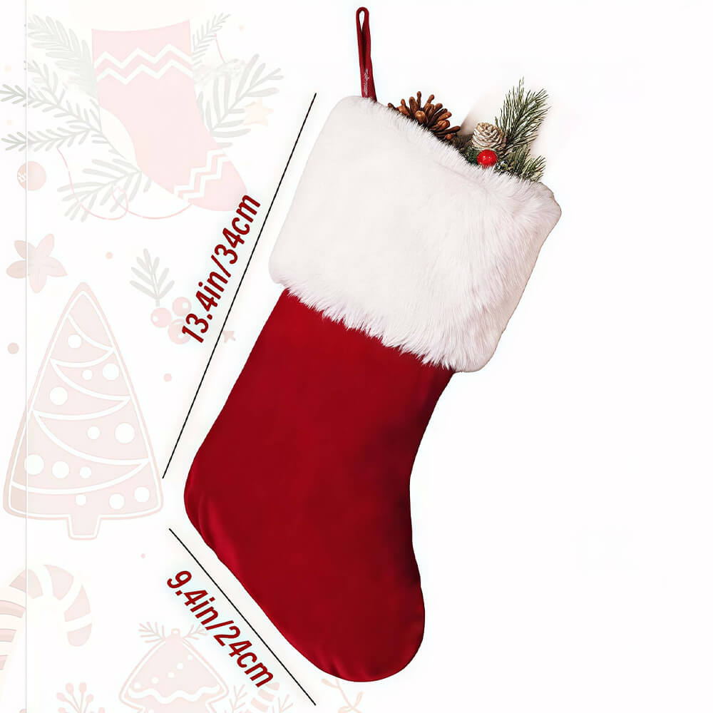 Handmade Crochet Embroidered Christmas Stocking