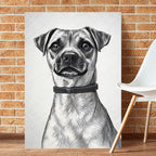 Custom Pet Sketch Canvas - Personalized Pet Wall Art from Photo - Memorial or Funny Gift for Dog Lovers