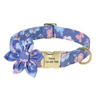 Floral Bow Tie Collar with Nameplate