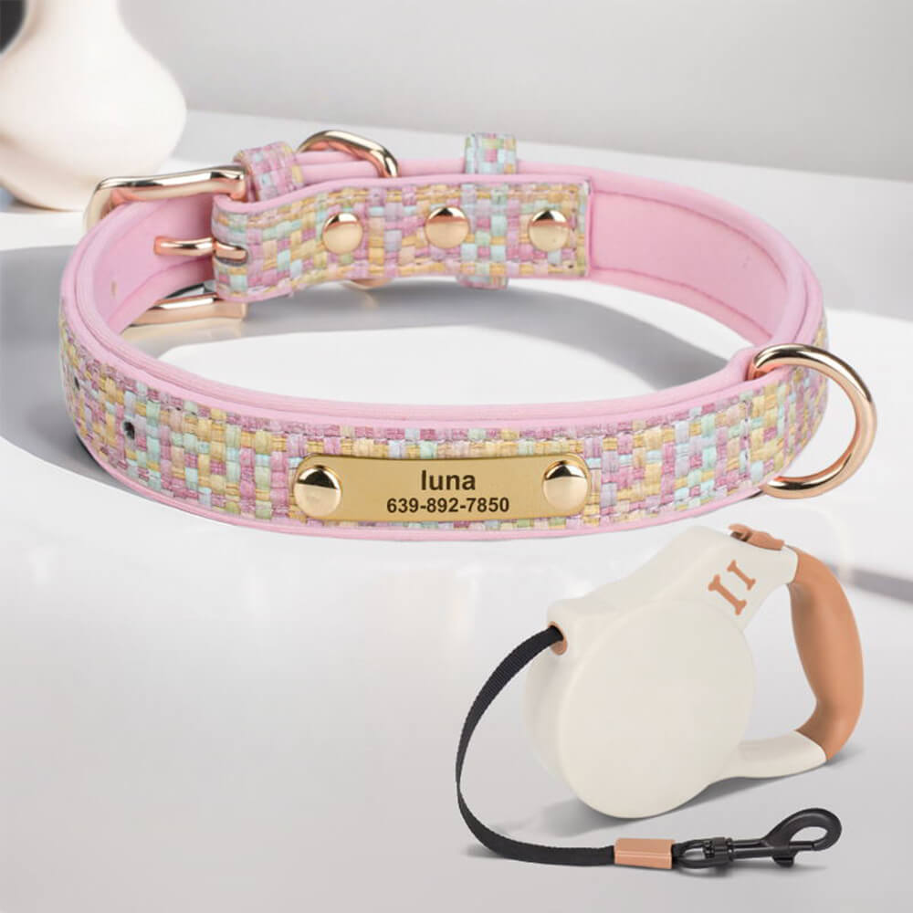 Elegant Woven Name Dog Collar