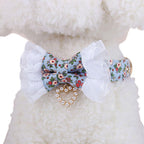Lace Floral Bow Tie Collar with Nameplate