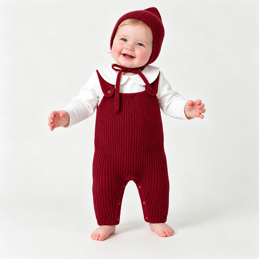 Personalised Baby Knit Romper with Embroidered Name