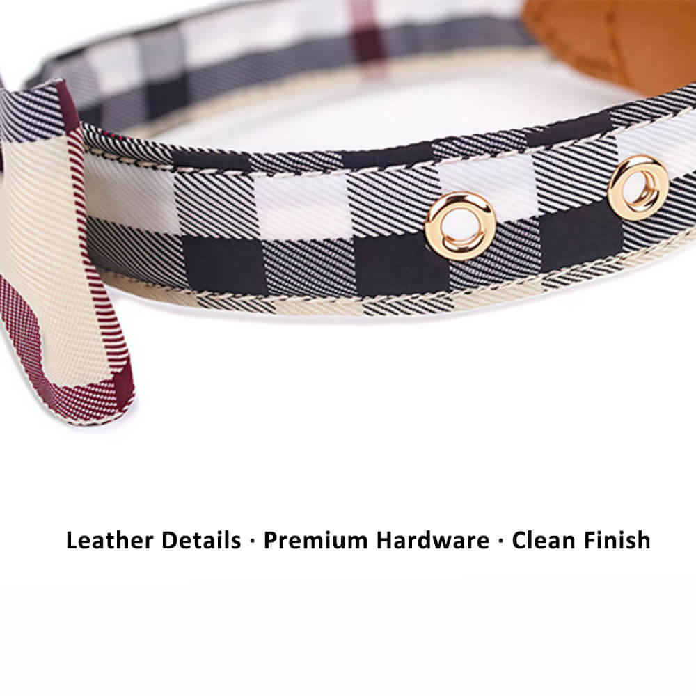 Plaid Bow Tie Collar with Nameplate