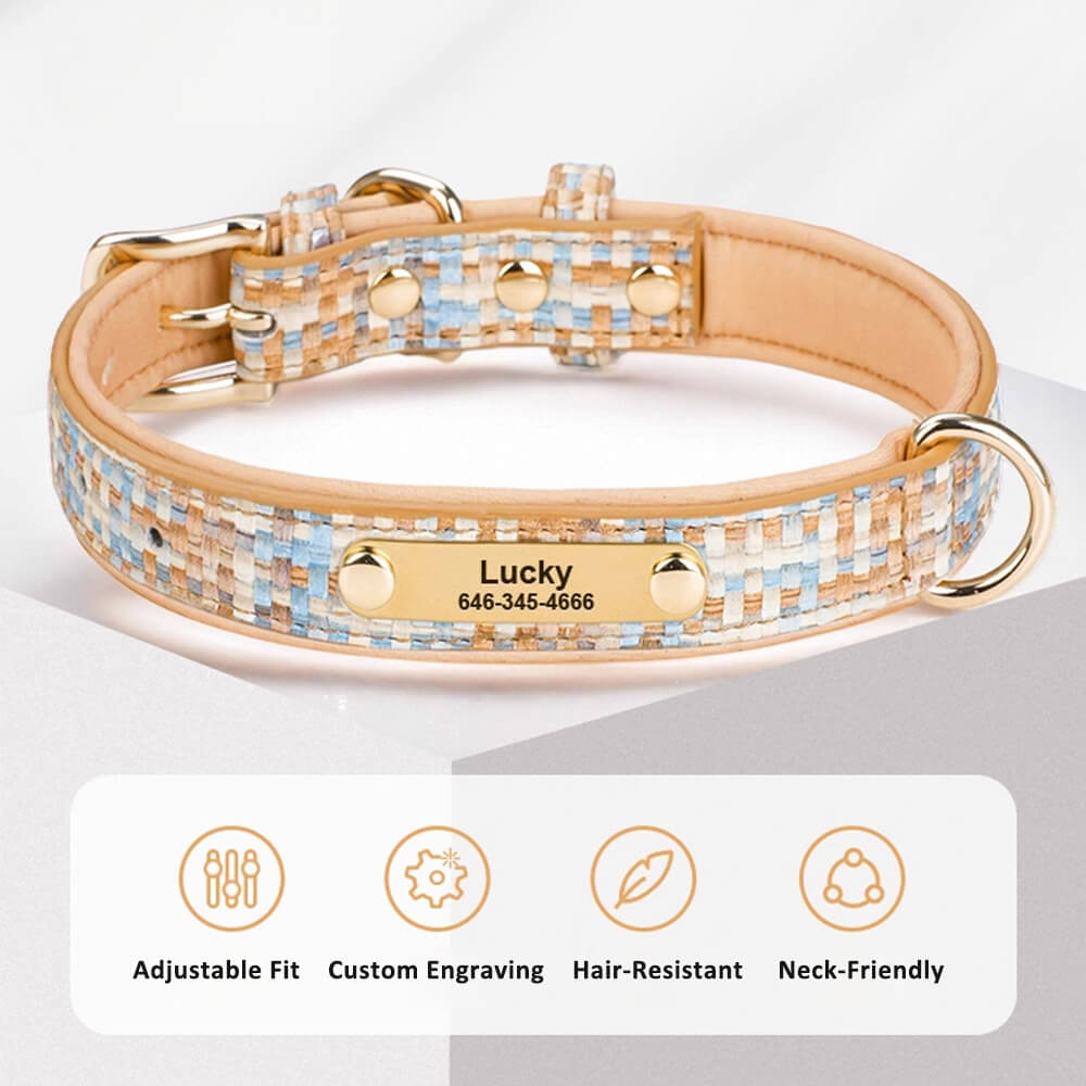 Elegant Woven Name Dog Collar