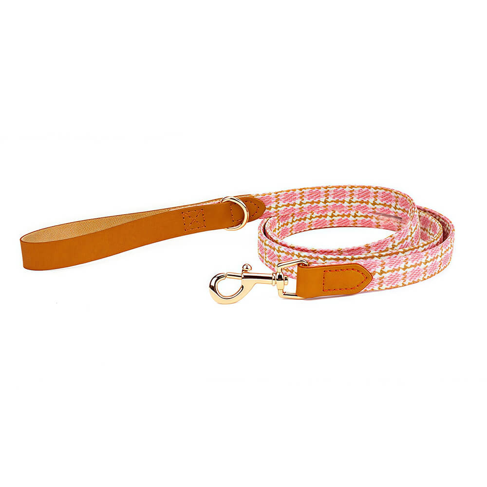 Elegant Plaid Bow Tie Collar with Nameplate