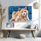 Custom Cat Portrait Canvas - Personalized Pet Wall Art from Photo - Memorial or Funny Gift for Cat Lovers