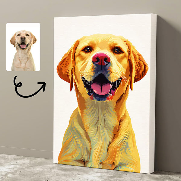 Custom Dog Portrait Canvas - Personalized Pet Wall Art from Photo - Memorial or Funny Gift for Dog Lovers