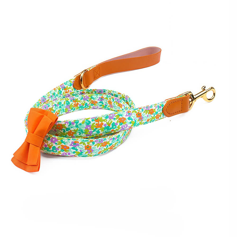 Floral Bow Tie Collar with Nameplate