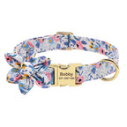 Floral Bow Tie Collar with Nameplate