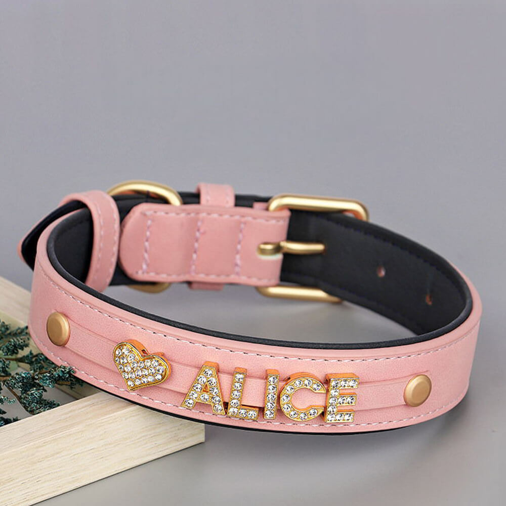 Rhinestone Name Dog Collar