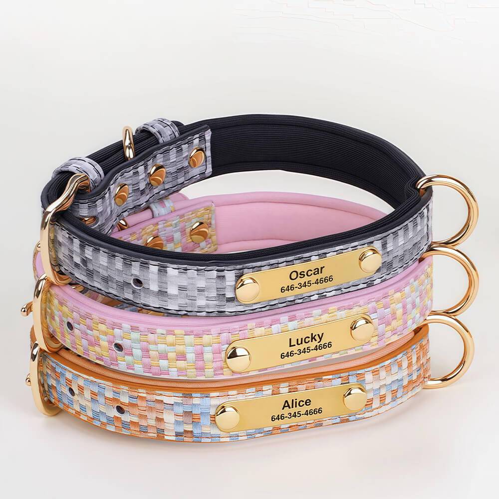 Elegant Woven Name Dog Collar