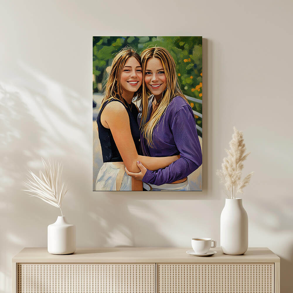 Turn Photo into Oil Painting - Personalized Customized Canvas – Memorial Gift for Lovers