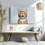 Custom Cat Portrait Canvas - Personalized Pet Wall Art from Photo - Memorial or Funny Gift for Cat Lovers