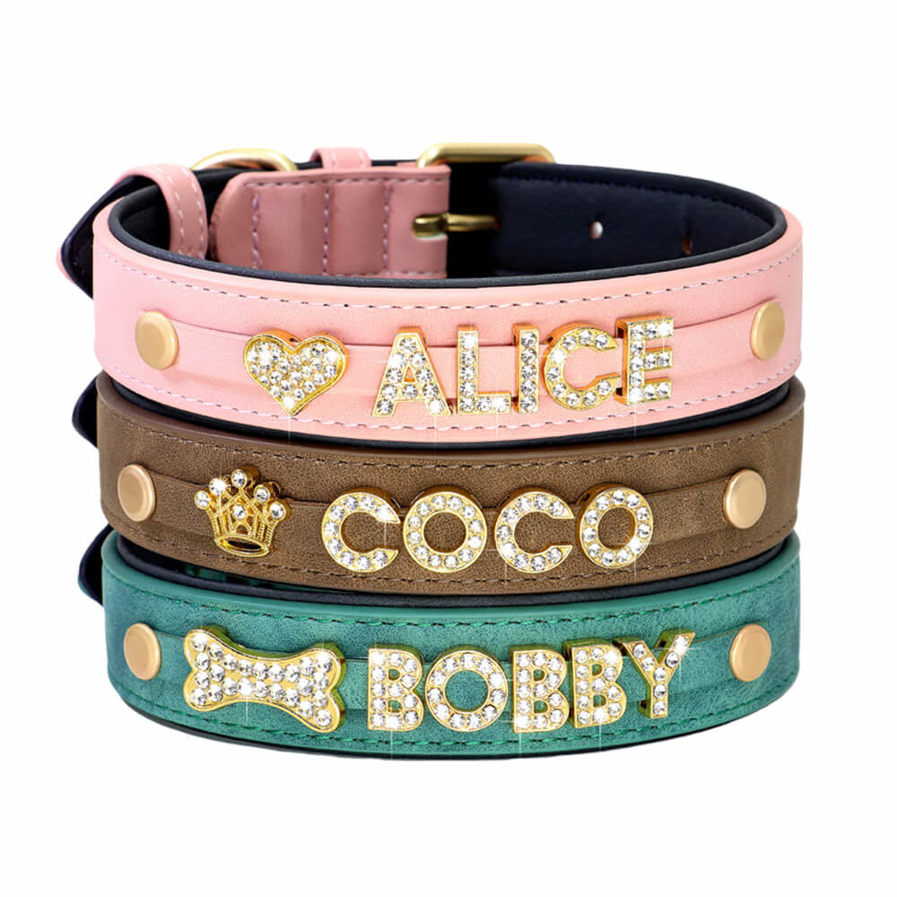Rhinestone Name Dog Collar