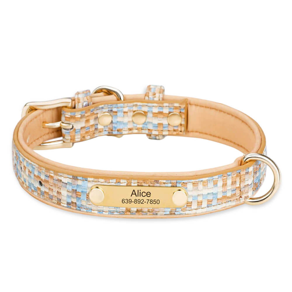 Elegant Woven Name Dog Collar
