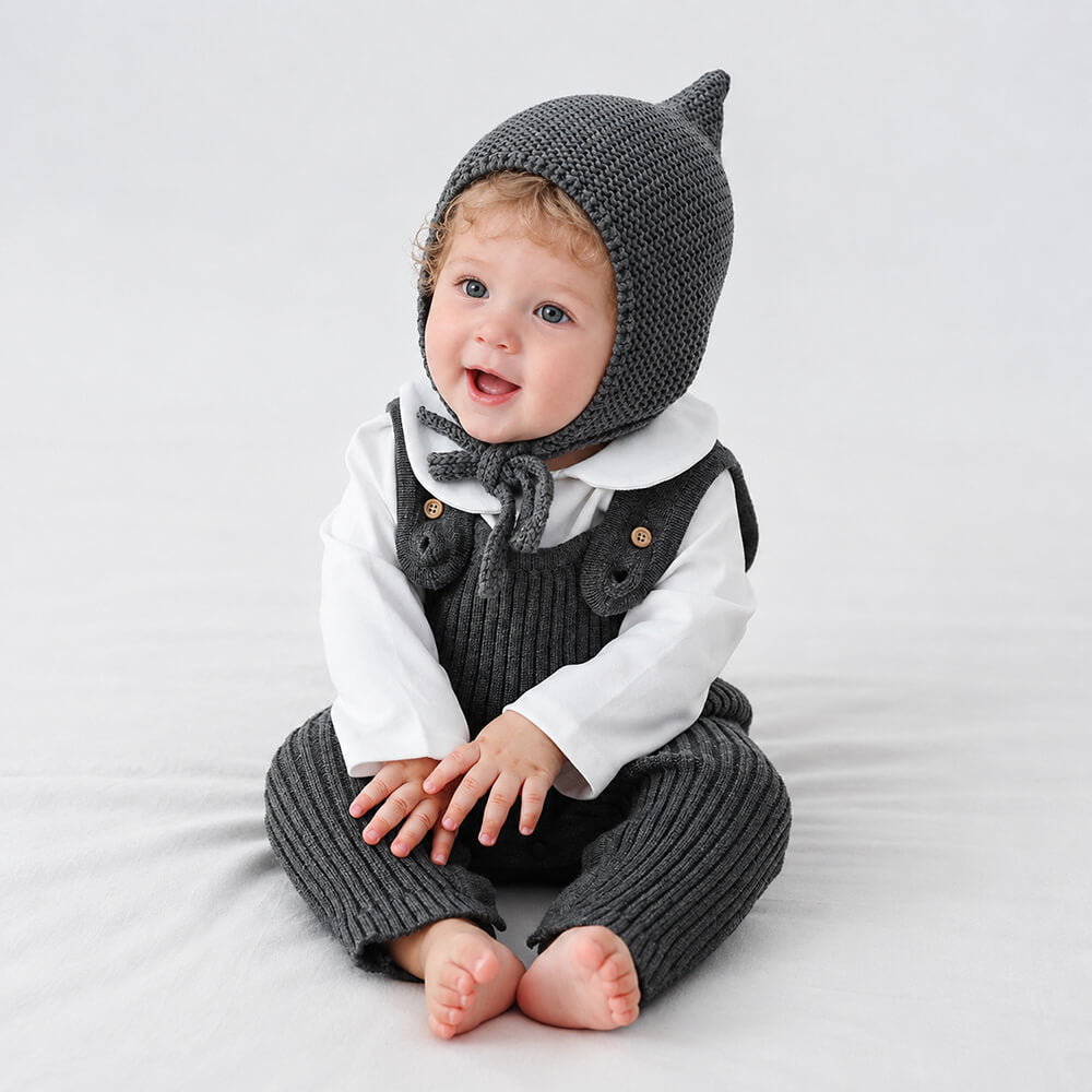 Personalised Baby Knit Romper with Embroidered Name