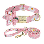Floral Bow Tie Collar with Nameplate