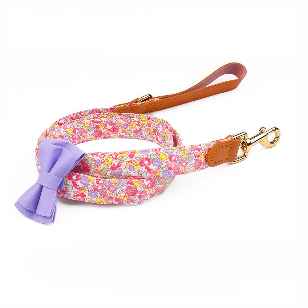 Floral Bow Tie Collar with Nameplate