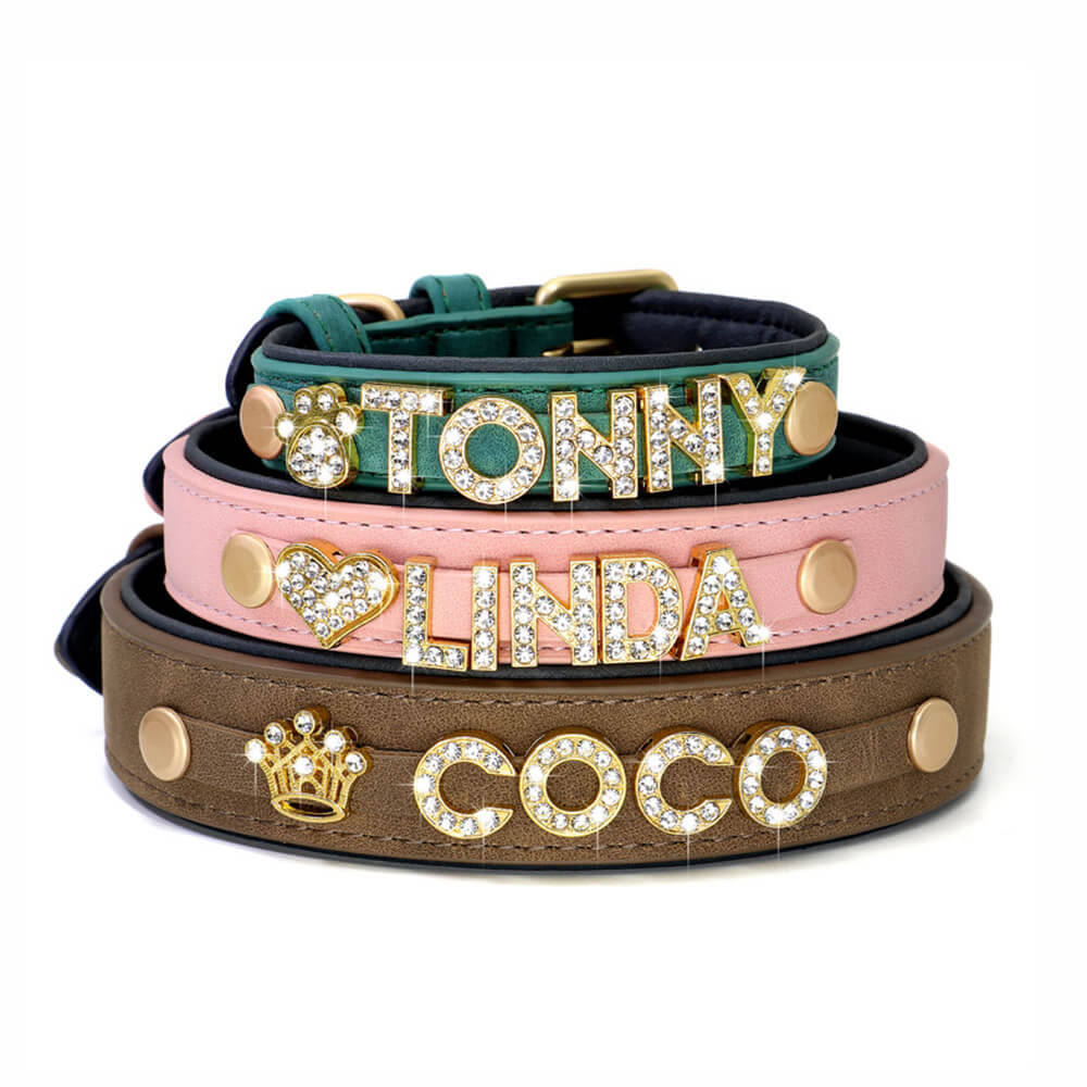Rhinestone Name Dog Collar