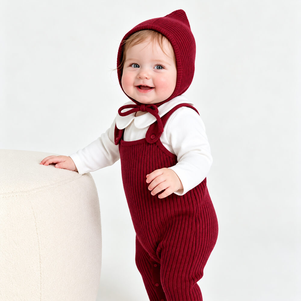 Personalised Baby Knit Romper with Embroidered Name