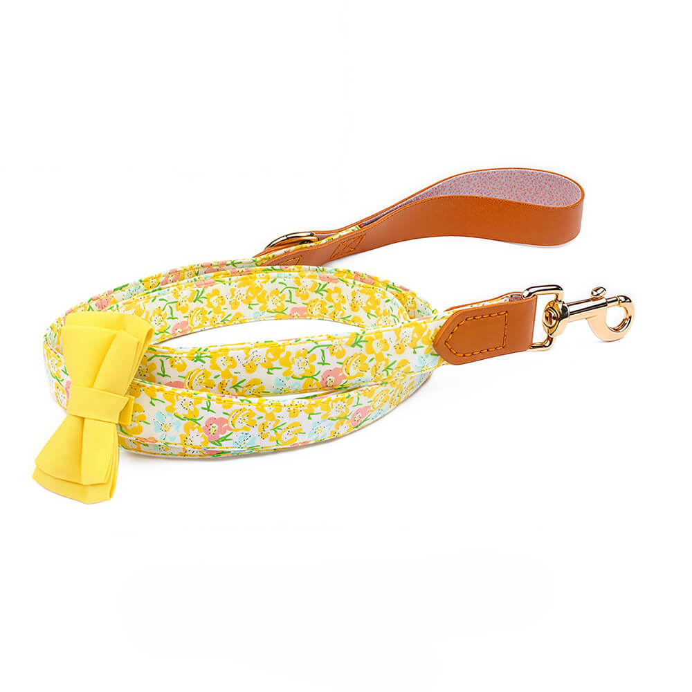 Floral Bow Tie Collar with Nameplate