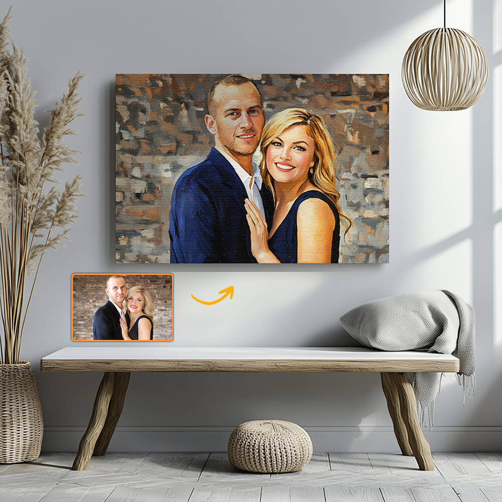 Turn Photo into Oil Painting - Personalized Customized Canvas – Memorial Gift for Lovers