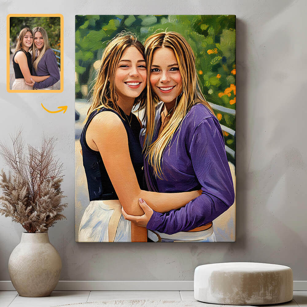Turn Photo into Oil Painting - Personalized Customized Canvas – Memorial Gift for Lovers