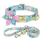 Floral Bow Tie Collar with Nameplate