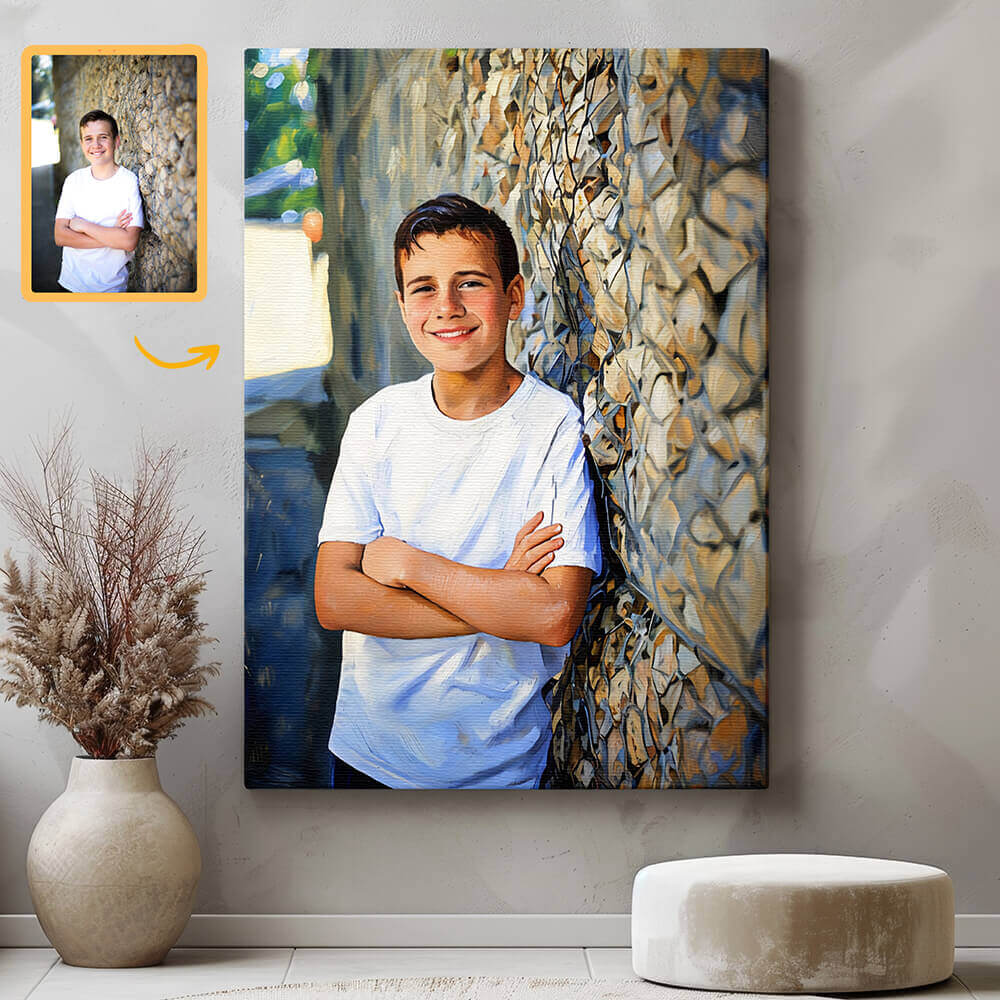 Turn Photo into Oil Painting - Personalized Customized Canvas – Memorial Gift for Lovers