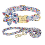 Floral Bow Tie Collar with Nameplate