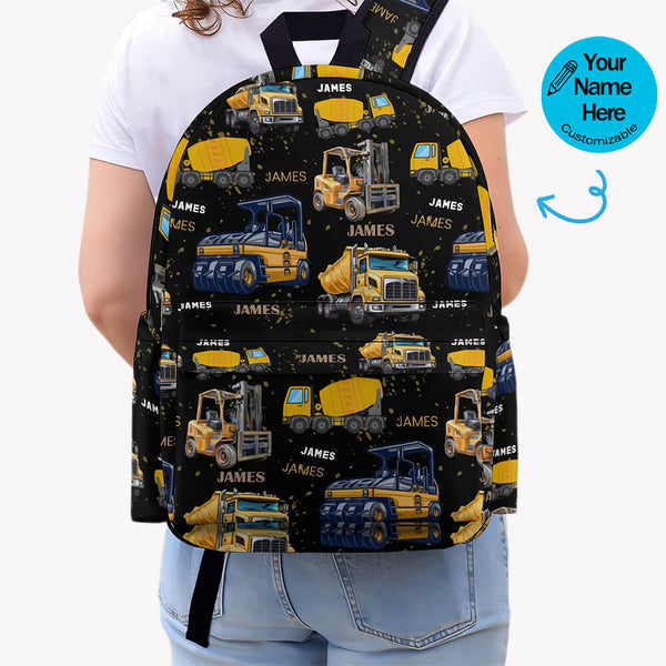 Custom Truck Backpack for Kids – Personalized Name Bookbag – Back to School Gift