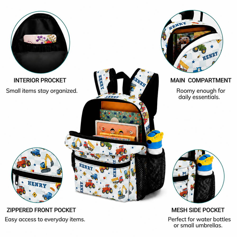 Construction Vehicle Kids Backpack