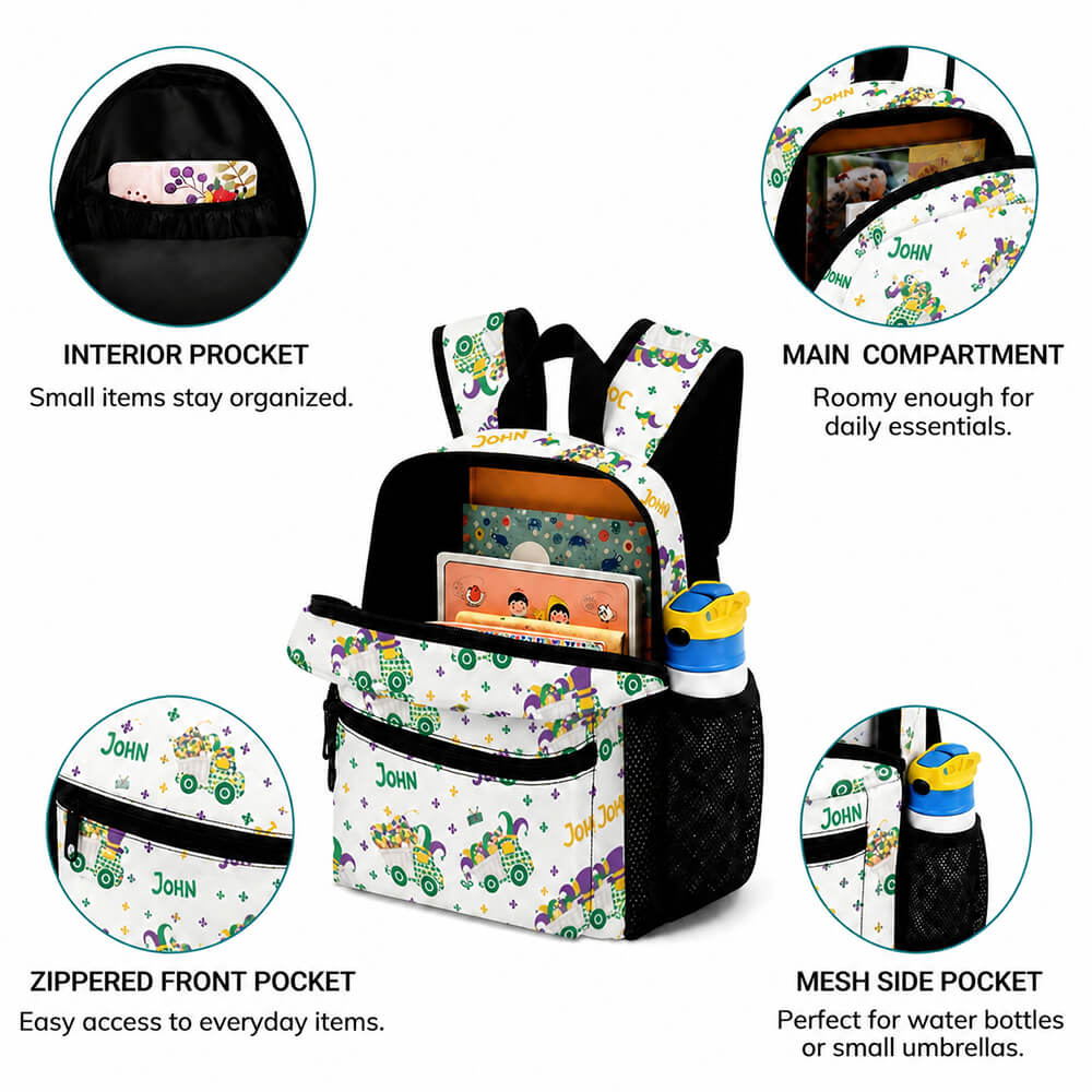 Mardi Gras Truck Kids Backpack