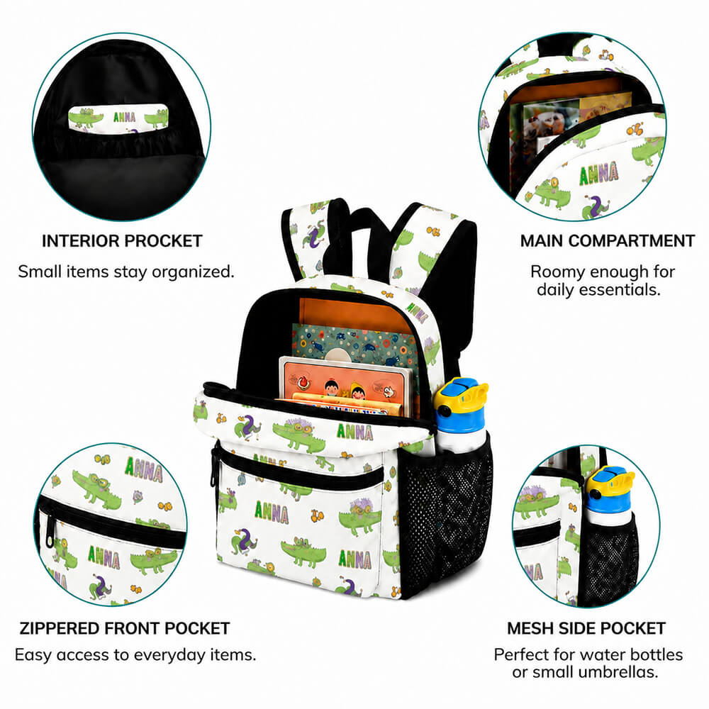 Crocodile Pattern Kids Backpack