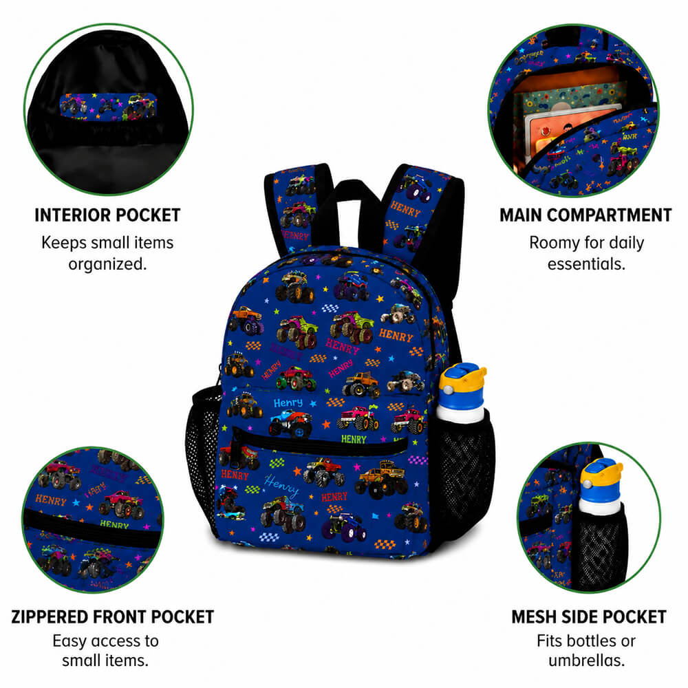 Monster Truck Kids Backpack