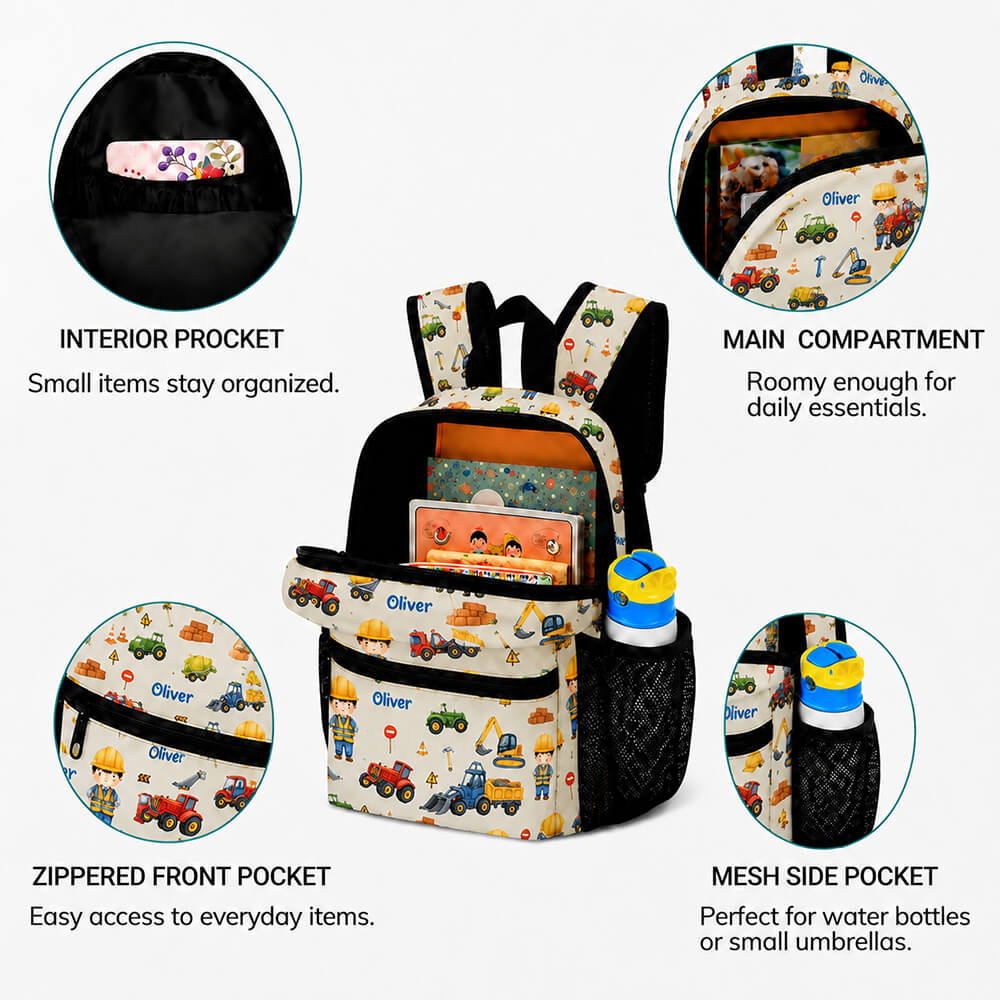 Construction Worker Kids Backpack
