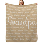 Customizable Name Blanket, Family Personalized Custom Blanket, Gift for Grandpa, Farther, Farther's Day Gift