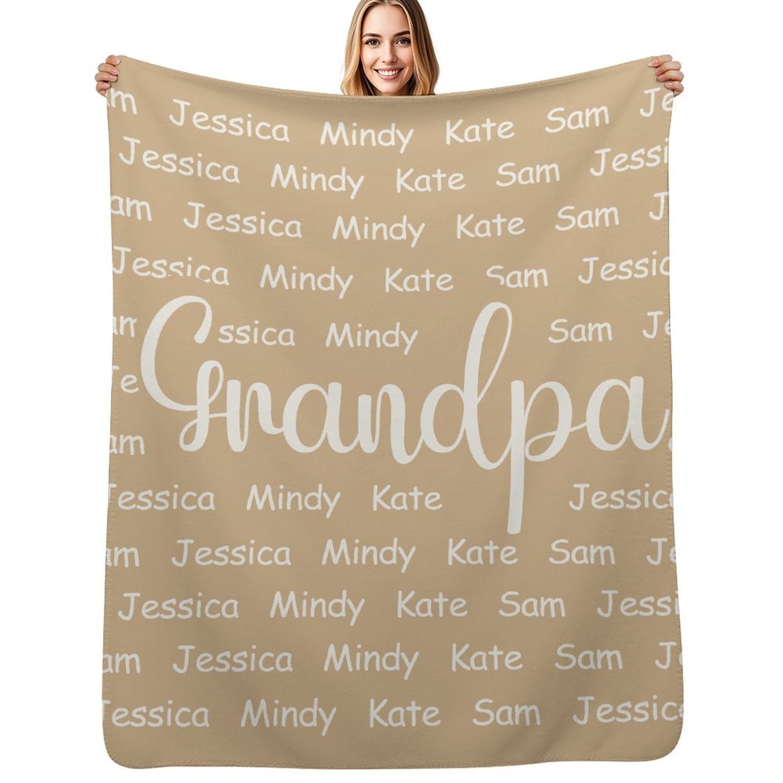 Customizable Name Blanket, Family Personalized Custom Blanket, Gift for Grandpa, Farther, Farther's Day Gift
